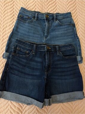 Calvin Klein Jeans Women's Two-Tone Denim Shorts Set - Light & Dark Blue